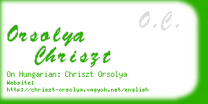 orsolya chriszt business card